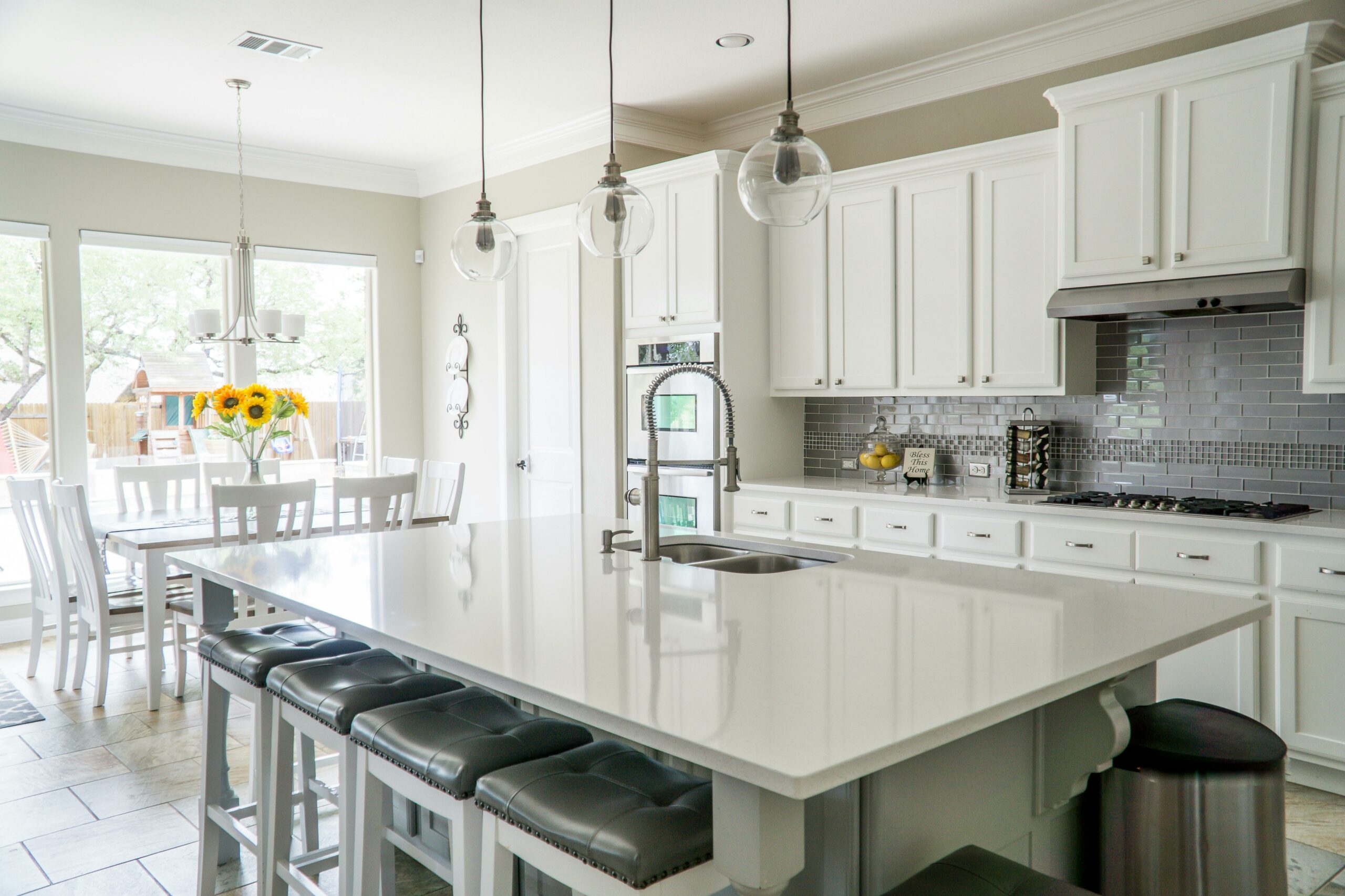 silver and white kitchen